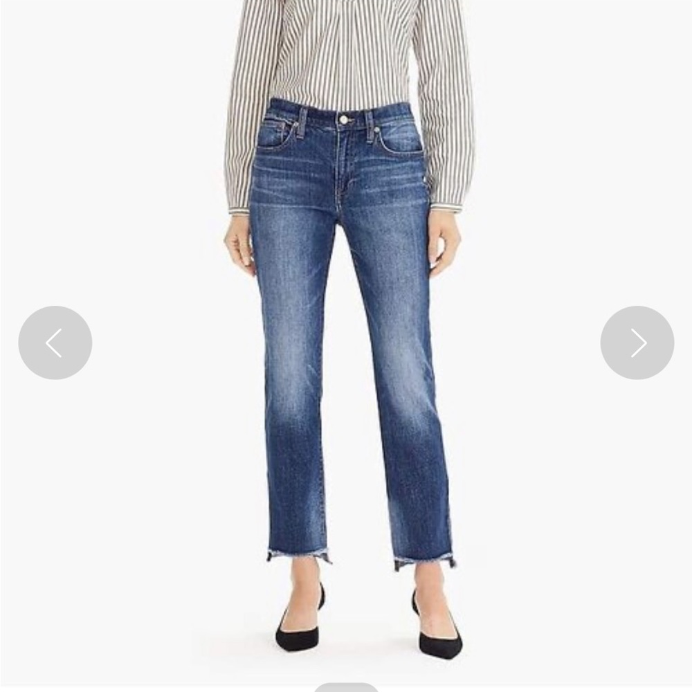 JCREW slim broken in boyfriend jean with step hem